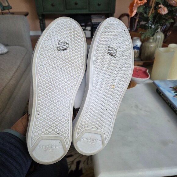 Cole Haan White, Black and Leopard Print Sneakers Size - Picture 5 of 5